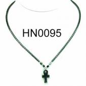 Hematite Cross Pendant Beads Stone Chain Choker Fashion Women Necklace